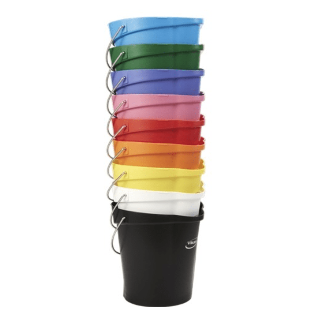 Vikan 5686 Hygiene Bucket 12 Litre Stainless Steel Handle – Colors - Auto Rae-Chem