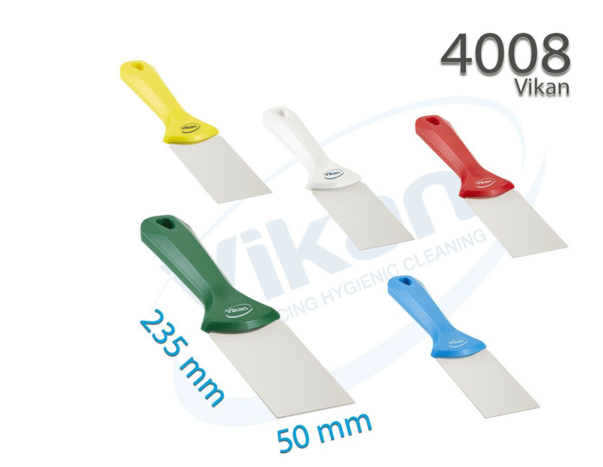 Vikan 4008n Stainless Steel Hand Scraper 50mm 5 Colours - Auto Rae-Chem