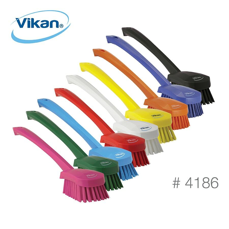 Vikan 4186n Hand-Held Hand Brush, Polypropylene, Polyester Bristle Colour Choice - Auto Rae-Chem