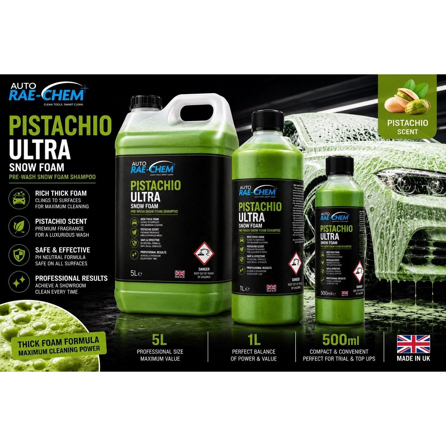 Snow Foam Shampoo Pistachio Car Wash Shine Auto Rae-Chem