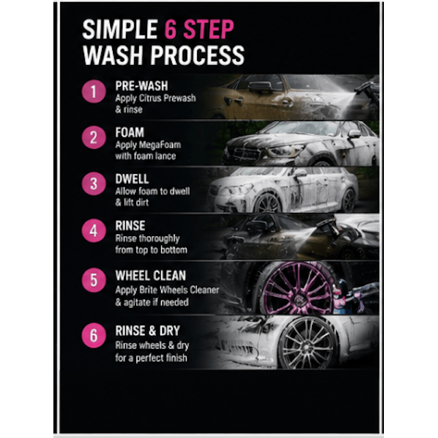 Car Cleaning Kit Snow Foam Citrus Pre Wash Wheel Cleaner Detailing Bundle - Auto Rae-Chem