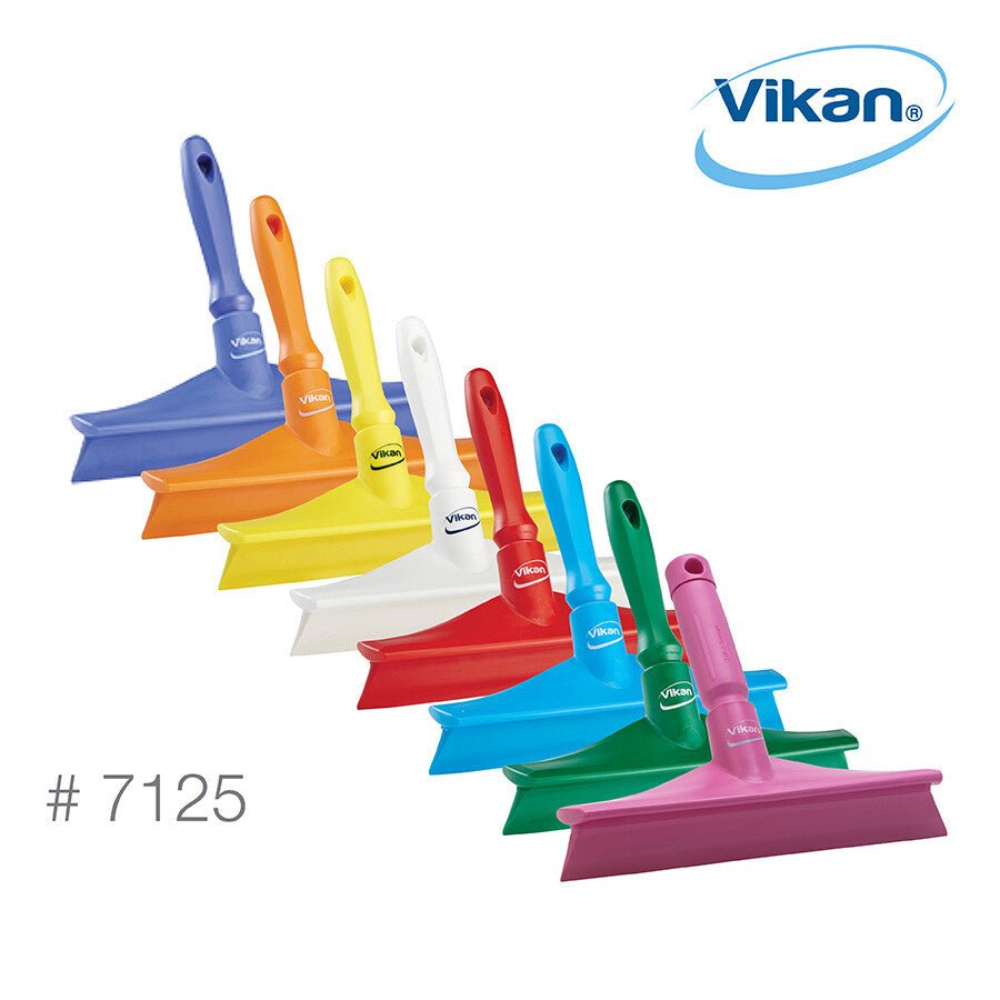 Vikan 7125 Ultra Hygiene Table Squeegee w/Mini Handle, 245 mm choice of color - Auto Rae-Chem