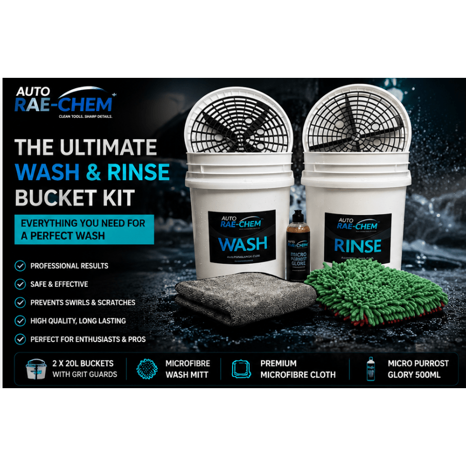 Car Wash Kit 2 Bucket Wash System Shampoo Mitt Drying Cloth Vikan - Auto Rae-Chem