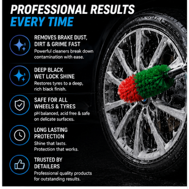 Wheel & Tyre Cleaning Kit – Vikan Brush, Wheel Cleaner & Tyre Dressing - Auto Rae-Chem
