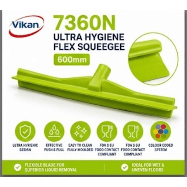 Vikan 7360n Ultra Hygiene Flex Squeegee 600mm Food Grade Cleaner - Auto Rae-Chem