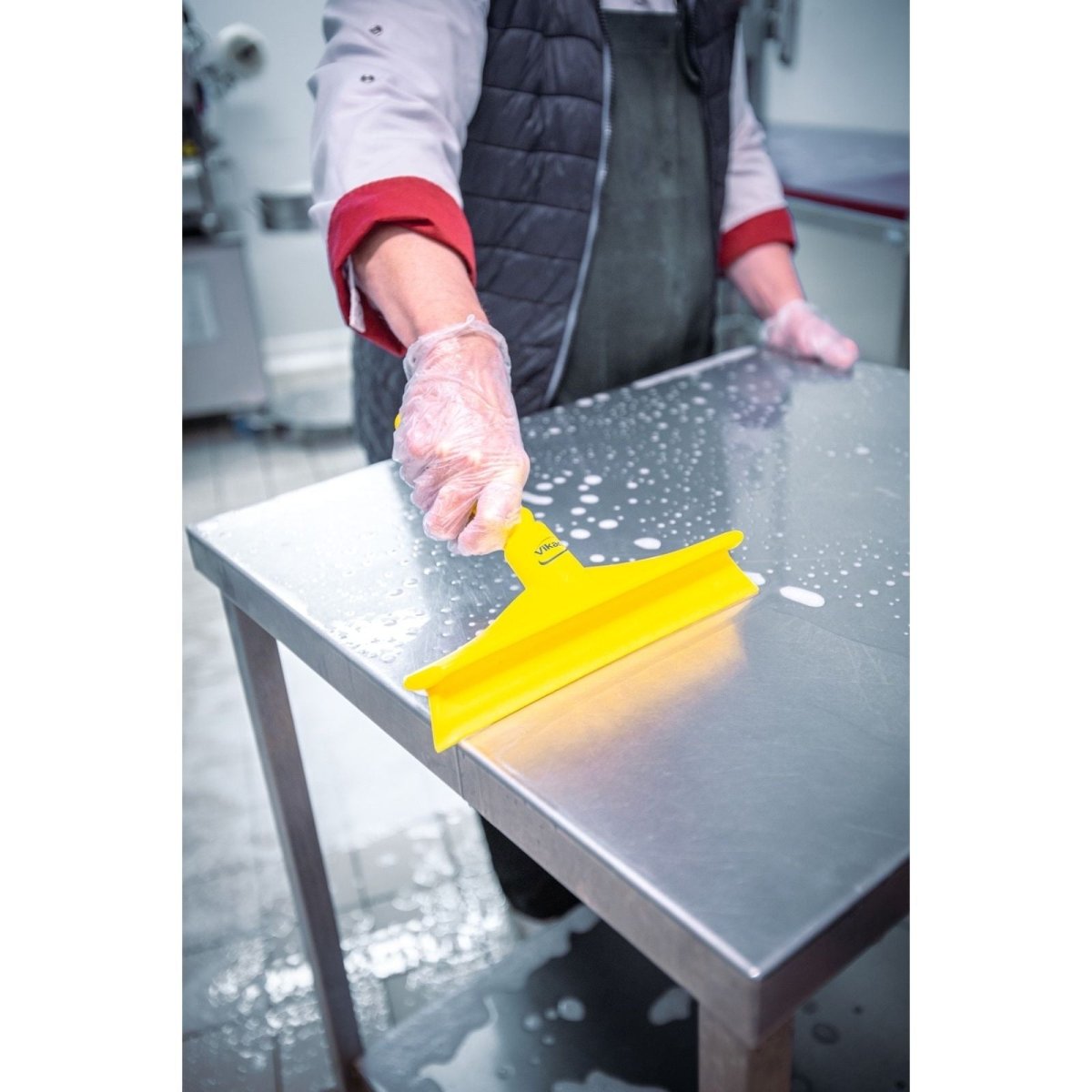 Vikan 7125 Ultra Hygiene Table Squeegee w/Mini Handle, 245 mm choice of color - Auto Rae-Chem