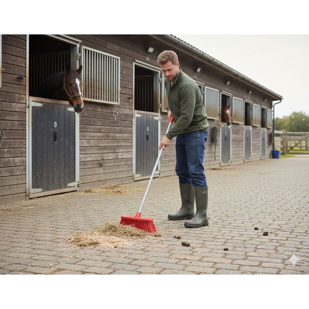Vikan Outdoor Yard Broom with Handle – Very Hard Bristle - Auto Rae-Chem