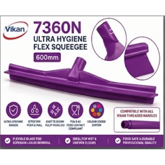 Vikan 7360n Ultra Hygiene Flex Squeegee 600mm Food Grade Cleaner - Auto Rae-Chem