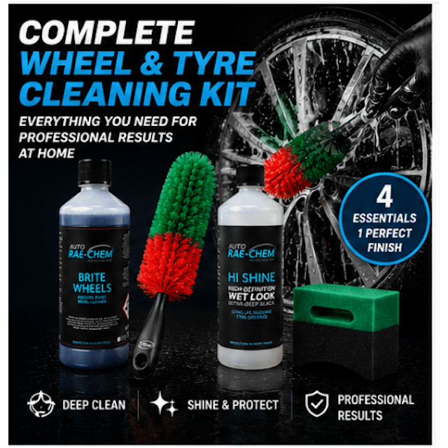 Wheel & Tyre Cleaning Kit – Vikan Brush, Wheel Cleaner & Tyre Dressing - Auto Rae-Chem