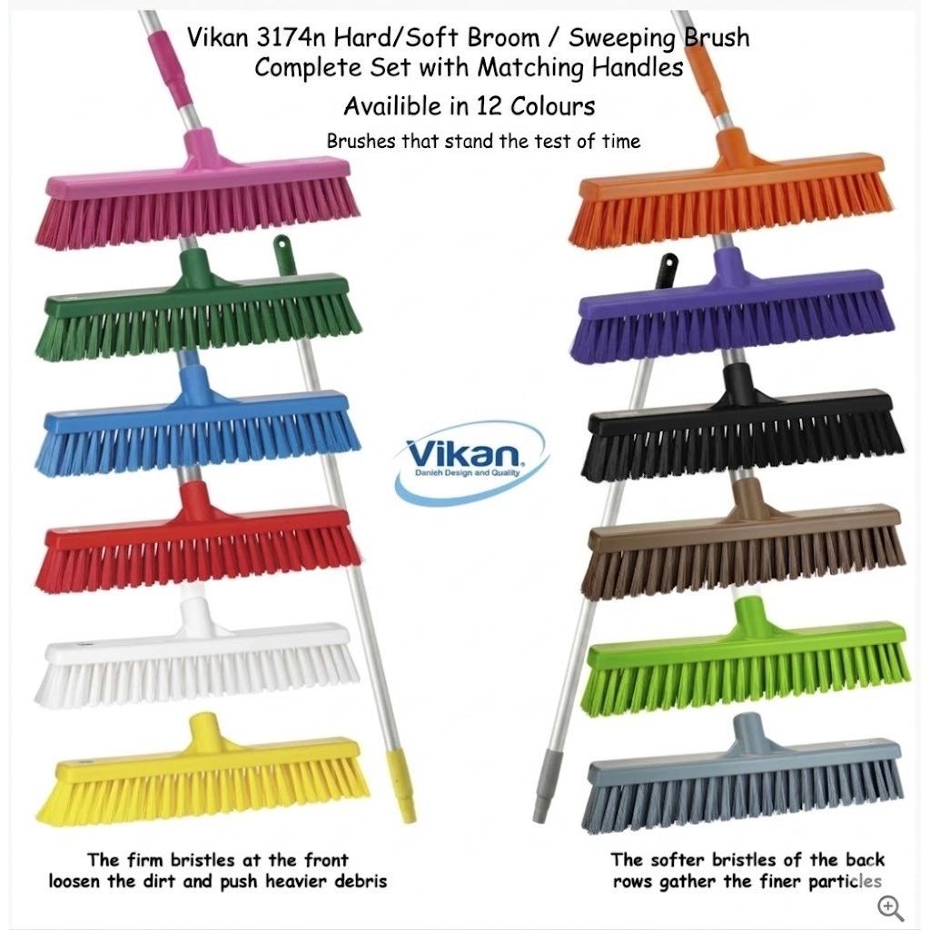 Vikan Stable & Yard Broom Heavy Duty Farm Equestrian Cleaning Brush - Auto Rae-Chem
