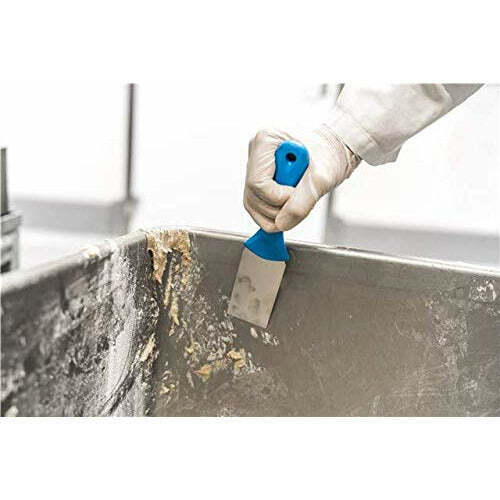 Vikan 40083 Stainless Steel Hand Scraper Blue 235mm - View 5 | Auto Rae-Chem