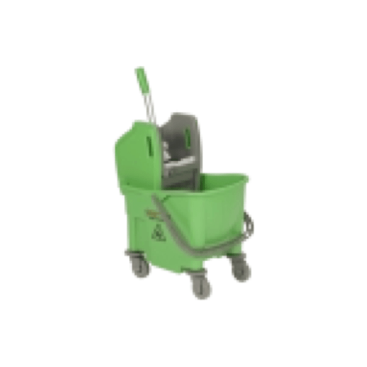 Vikan Bucket on Wheels & Wringer, 25 Litre, Green - Auto Rae-Chem