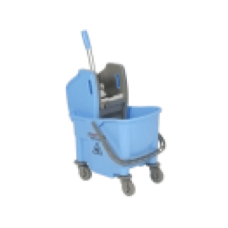 Vikan Bucket on Wheels & Wringer, 25 Litre, Blue - Auto Rae-Chem