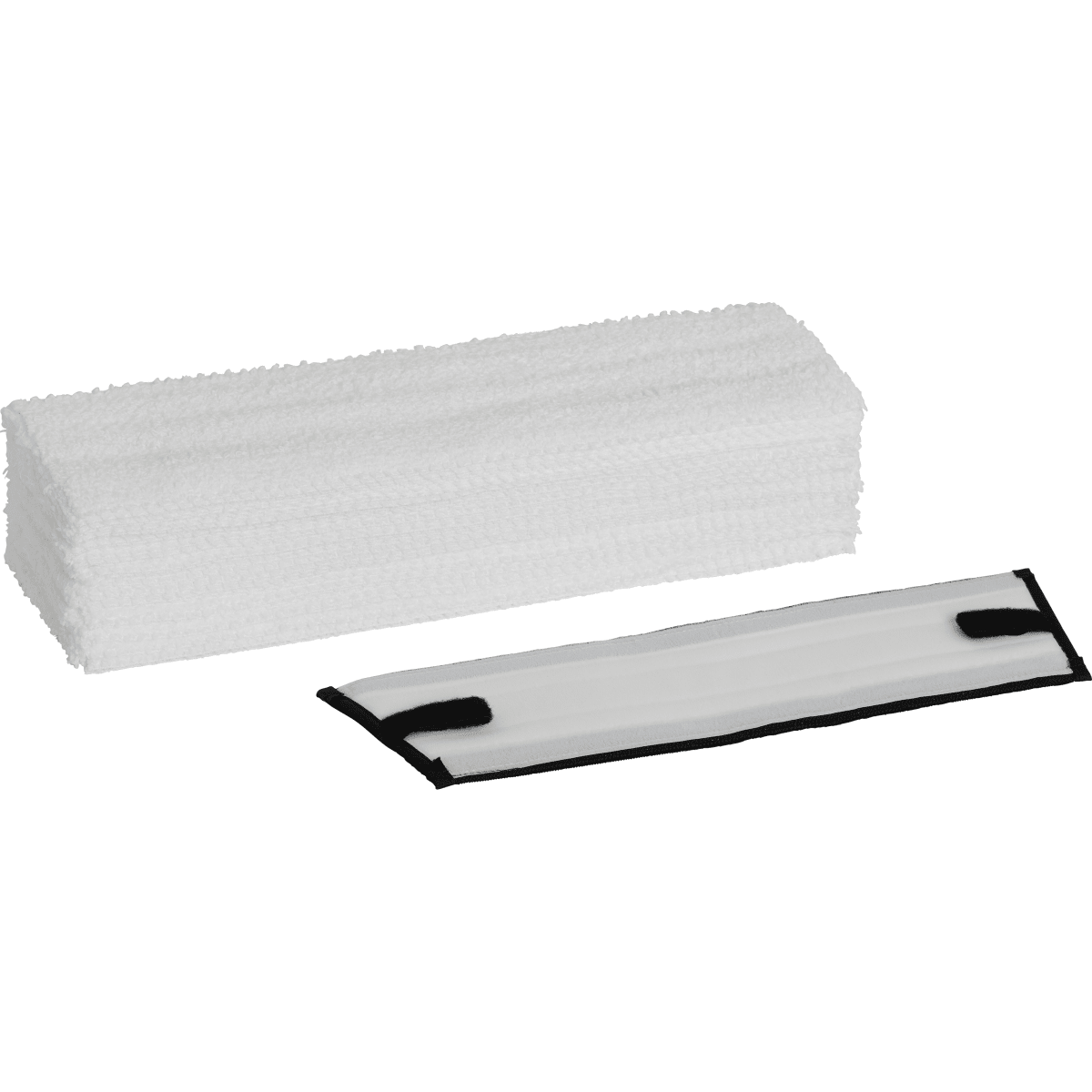 Vikan 65204051 Single Use, Microfibre Mop kit 50 +1 Adapter, 40cm, Hook & Loop, 40 cm, White - Auto Rae-Chem