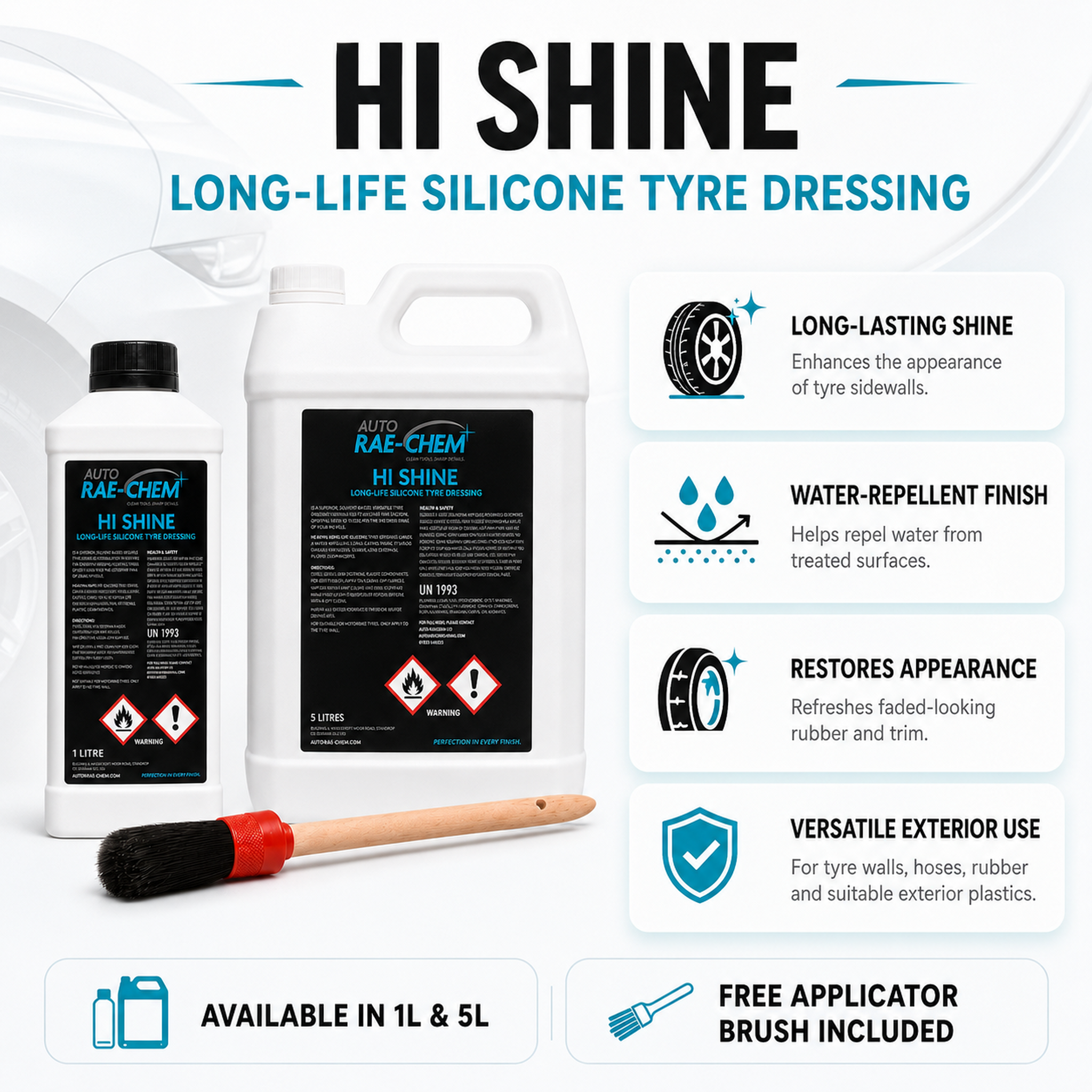 Hi-Shine ā Long Life Silicone Tyre Dressing