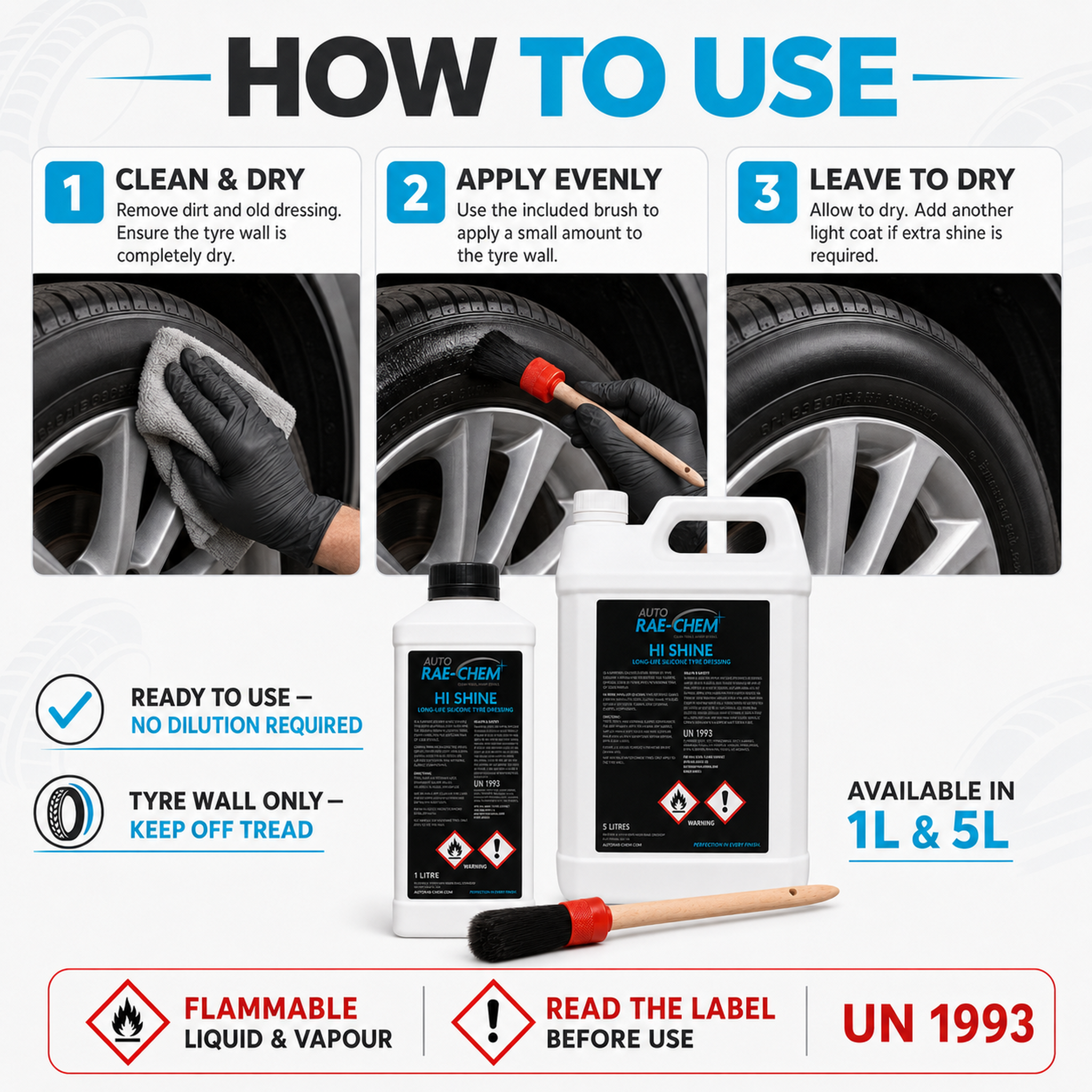 Hi-Shine ā Long Life Silicone Tyre Dressing
