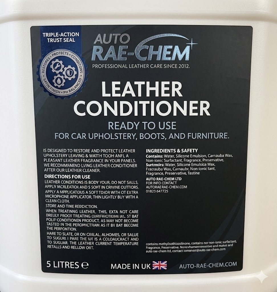 Leather Conditioner 5L | Car Seats & Upholstery Cleaner Restorer Protectant