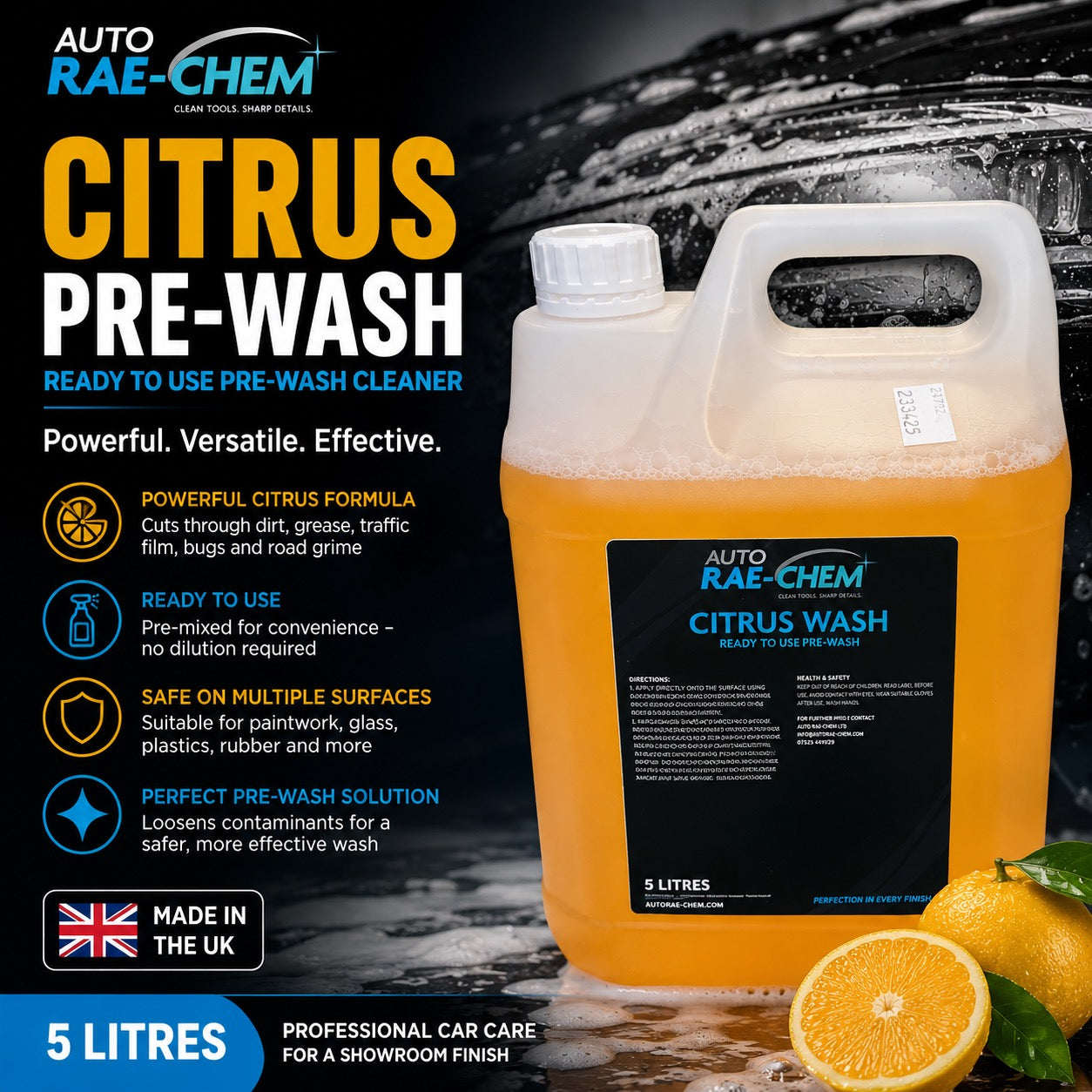 Citrus Wash – Ready to Use All Purpose Pre-Wash Cleaner, 5L