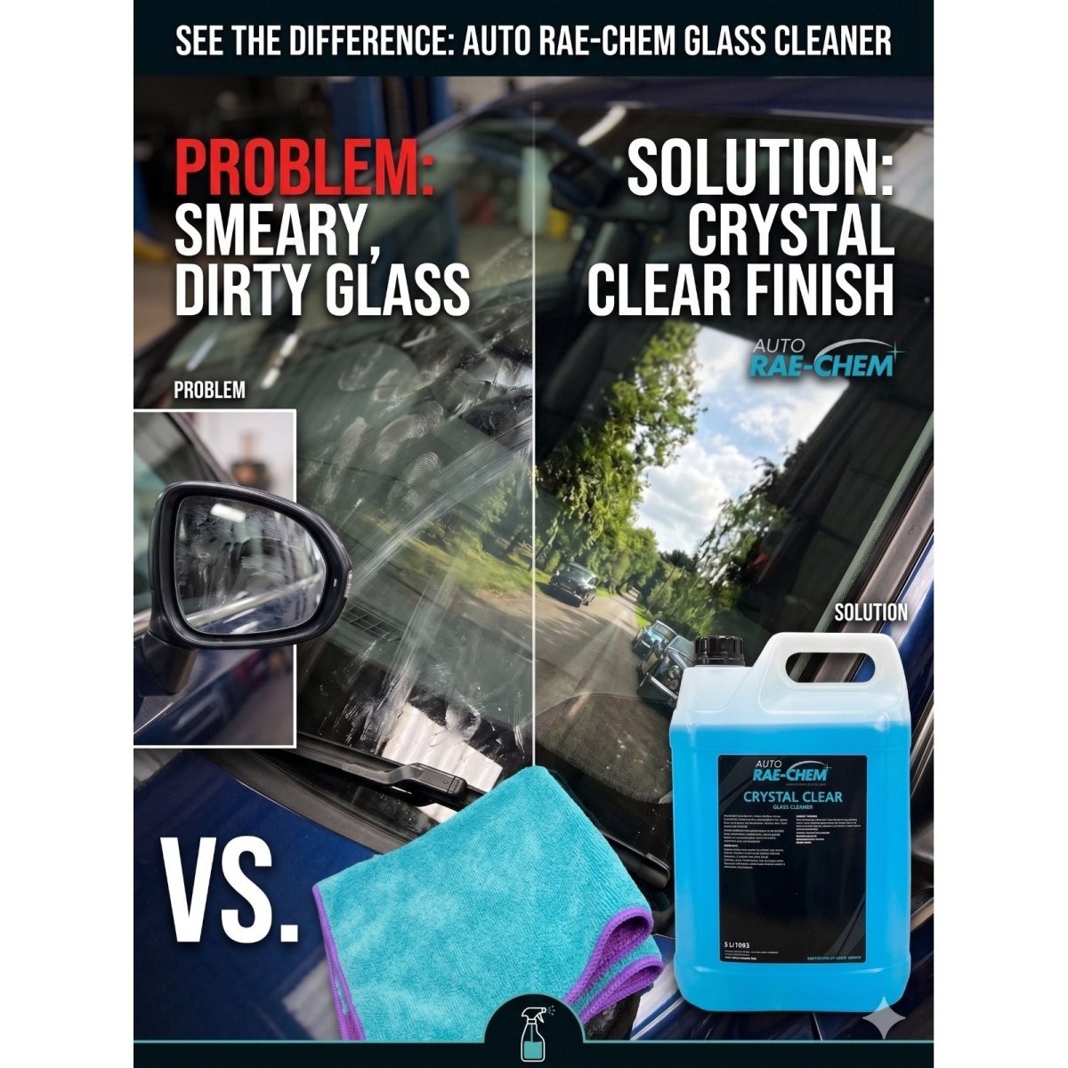 CrystalClear – Premium Streak-Free Glass & Window Cleaner - Auto Rae-Chem