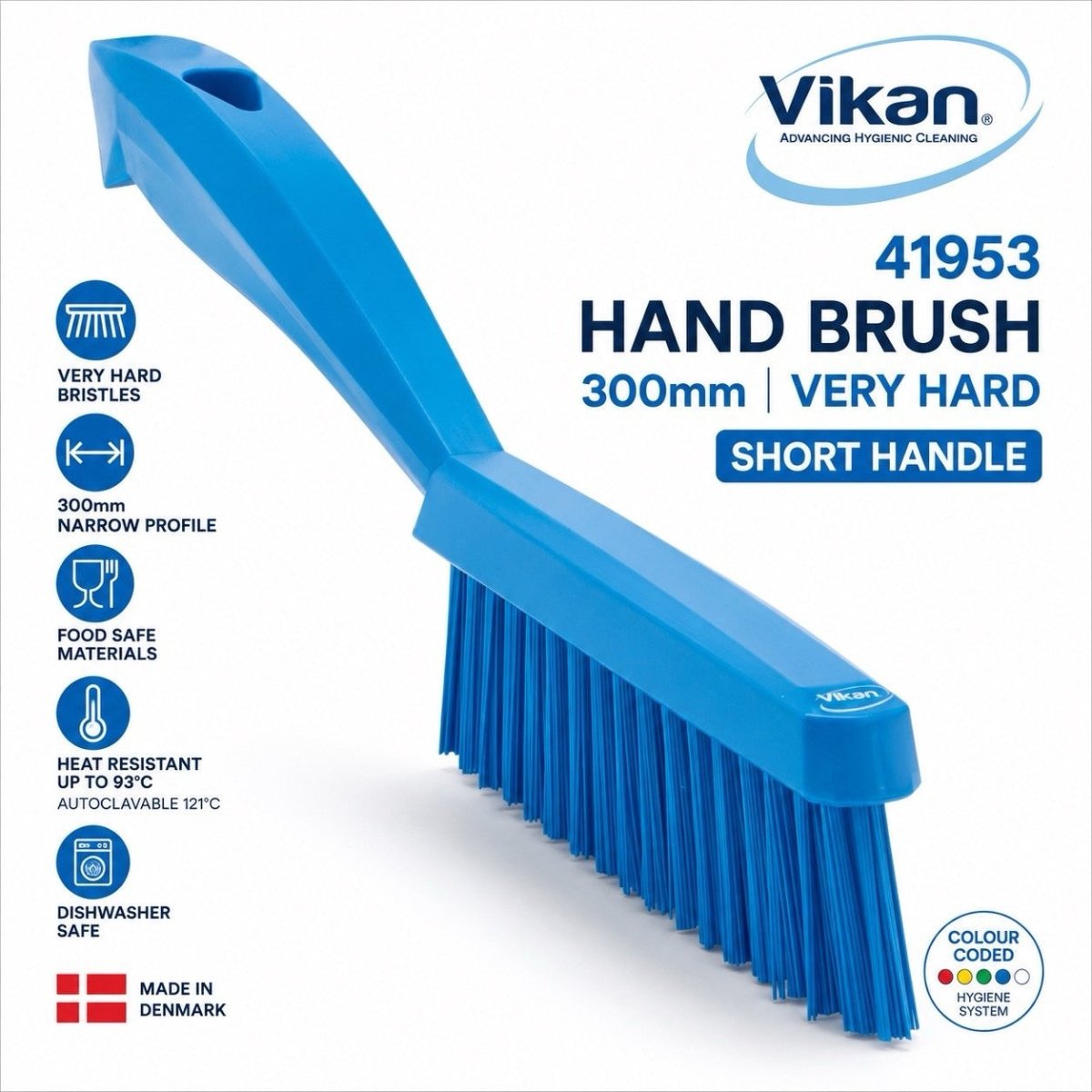 Vikan Professional Slim Fabric Upholstery Carpet Brush Stiff Bristle - Auto Rae-Chem