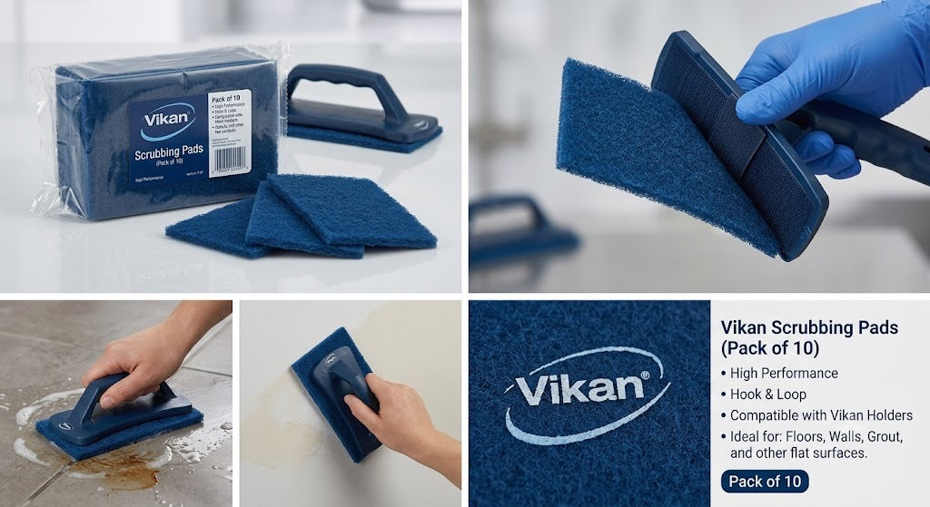 Vikan Scrubbing Pads Pack of 10 Car Detailing Workshop Cleaning - View 2 | Auto Rae-Chem