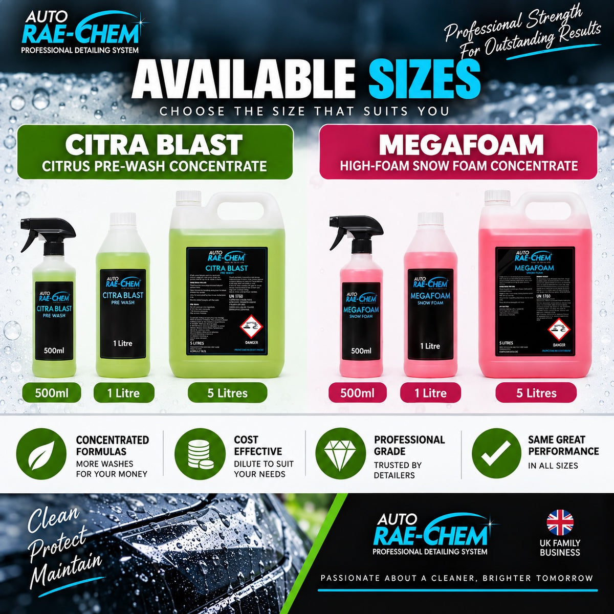 Auto Rae-Chem CitraBlast & MegaFoam 10L Citrus Pre Wash Snow Foam Bundle