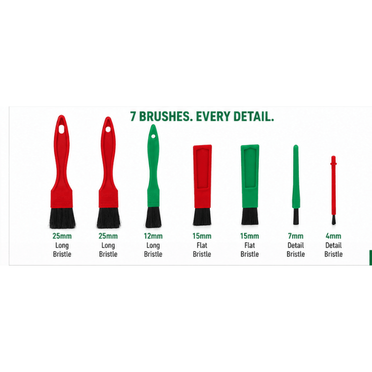 Vikan 556052 Professional Car Detailing Brush Set 7 Piece Valeting Kit - Auto Rae-Chem