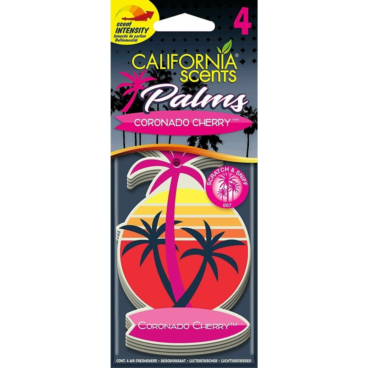 California Scents Palms Air Freshener (Pack of 4) Choice Of Fragrance - Auto Rae-Chem
