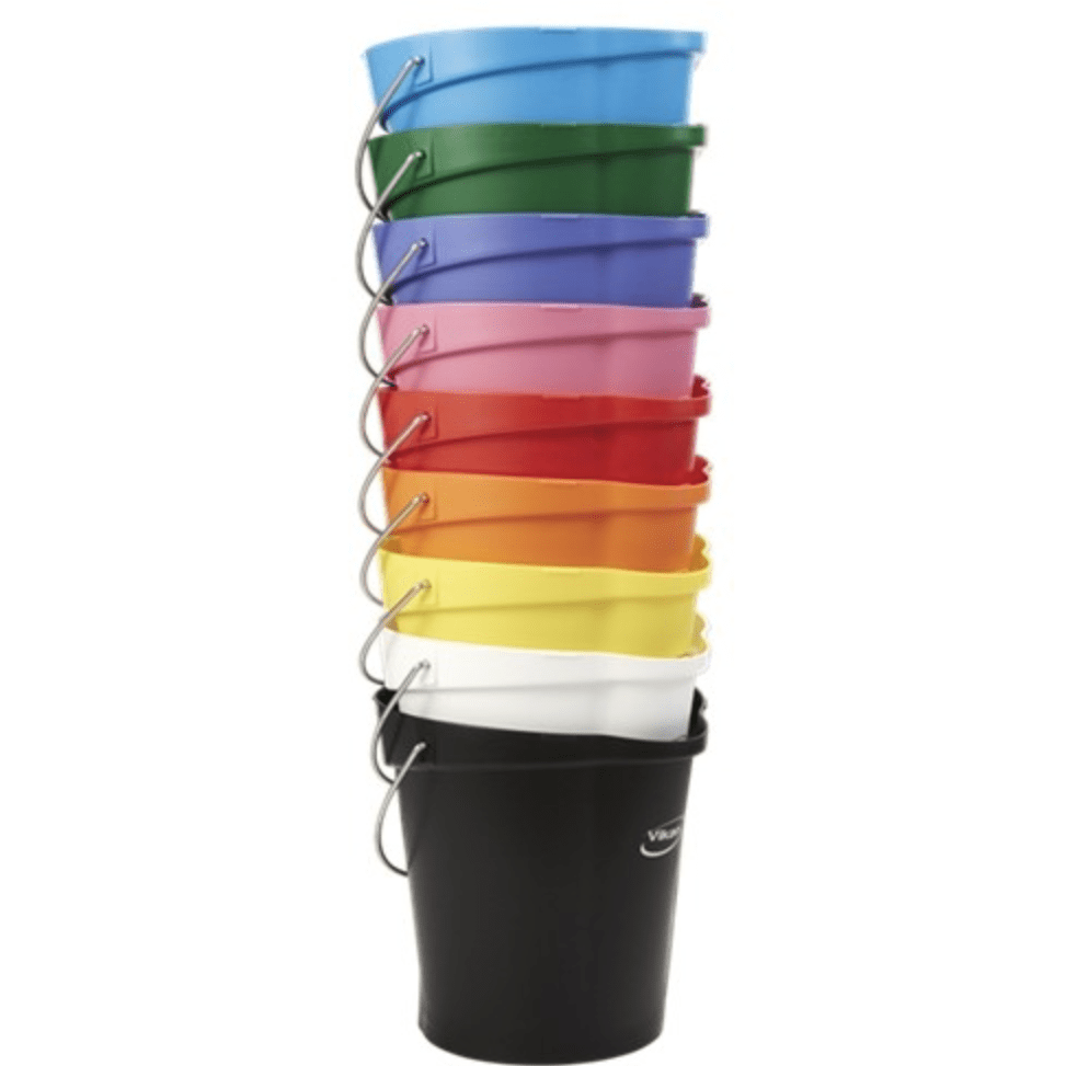 Vikan High Quality 12 Litre Bucket / Pail With Stainless Steel Handle 5686n - Auto Rae-Chem