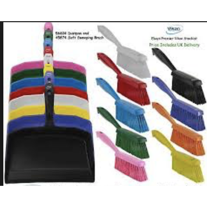 Vikan Dustpan and Brush Set Sweeping Shovel Medium Bristle Hygienic | Auto Rae-Chem