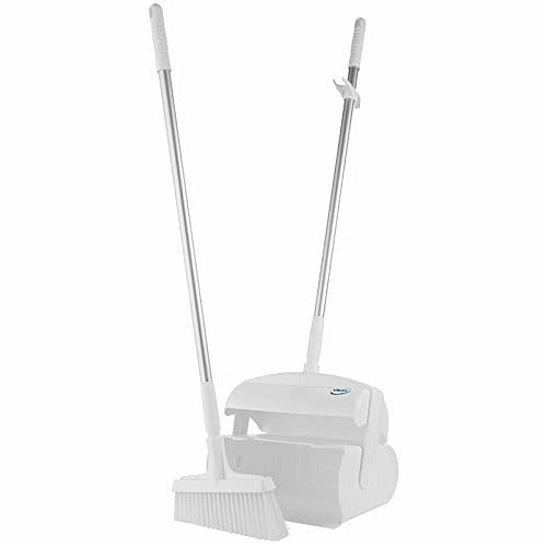 Vikan Hygiene 56615 Dustpan Set Closed with Broom White | Auto Rae-Chem
