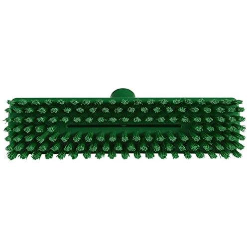 Vikan 70412 10-3/4" Polyester Stiff Bristle Deck Scrub, Green - Auto Rae-Chem