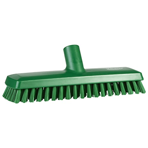 Vikan 70412 10-3/4" Polyester Stiff Bristle Deck Scrub, Green - Auto Rae-Chem