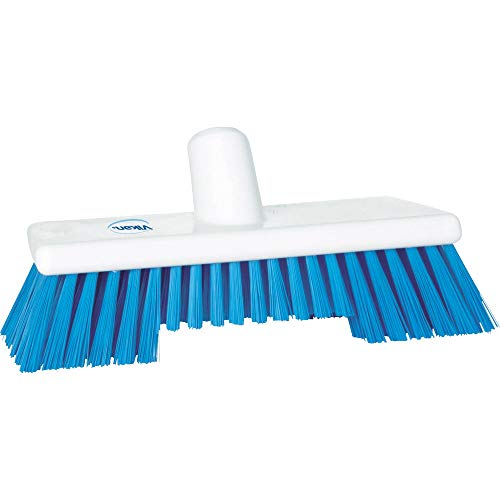 Vikan 70443 Deck Scrub Dual Bristle Length Stiff 10 inch Blue | Auto Rae-Chem