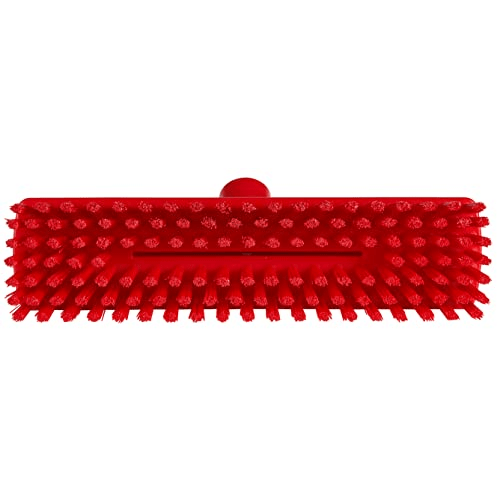 Vikan 70414 Stiff Bristle Deck Scrub, 10-3/4" Polyester, Red - Auto Rae-Chem