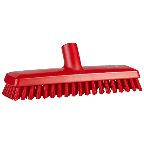 Vikan 70414 Stiff Bristle Deck Scrub, 10-3/4" Polyester, Red - Auto Rae-Chem