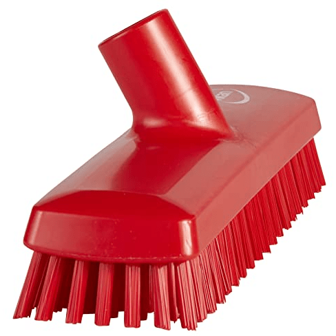 Vikan 70414 Stiff Bristle Deck Scrub, 10-3/4" Polyester, Red - Auto Rae-Chem