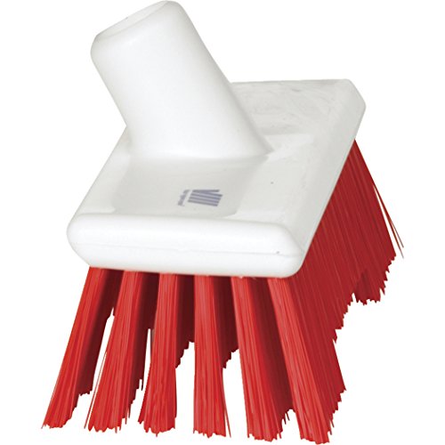 Vikan 70444 Deck Scrub Dual Bristle Length Stiff 10 inch Red - View 3 | Auto Rae-Chem