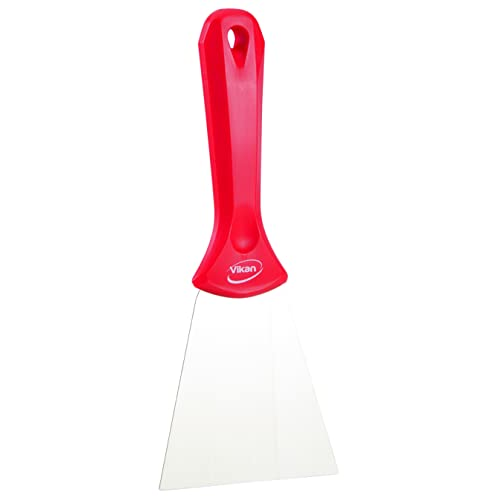 Vikan 40094 Stainless Steel Hand Scraper, Red, 235mm Length, 100mm Width, 22mm Height | Auto Rae-Chem