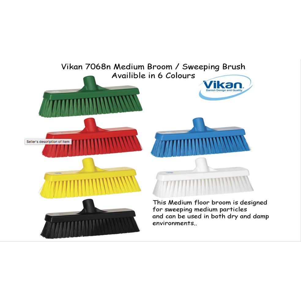 Vikan 7068 Sweeping Brush 300mm Medium Bristles - Auto Rae-Chem