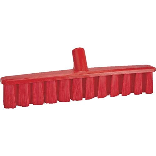 Vikan 31734 16 inch UST Push Broom, Medium, Red | Auto Rae-Chem