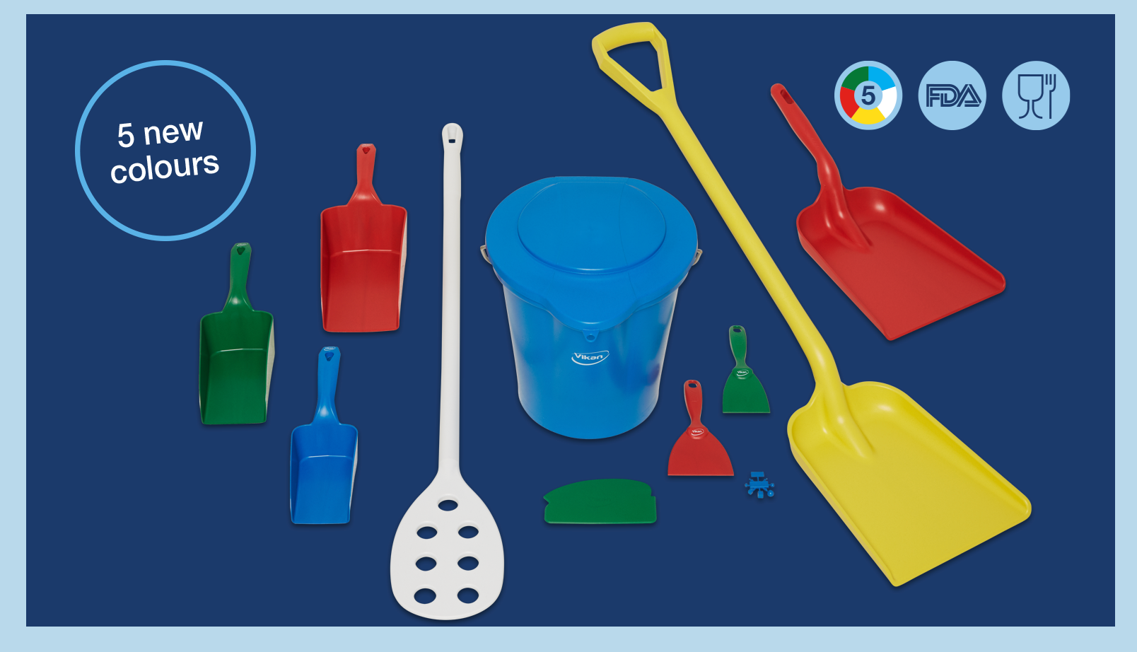 Vikan Metal & X-Ray Detectable Cleaning Tools | Hygienic Food Industry Equipment