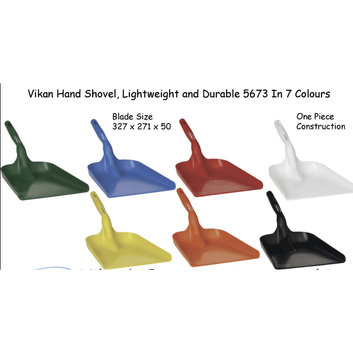 Vikan 5673n Hand shovel, 327 x 271 x 50 mm, 550 mm, choice of colours - Auto Rae-Chem