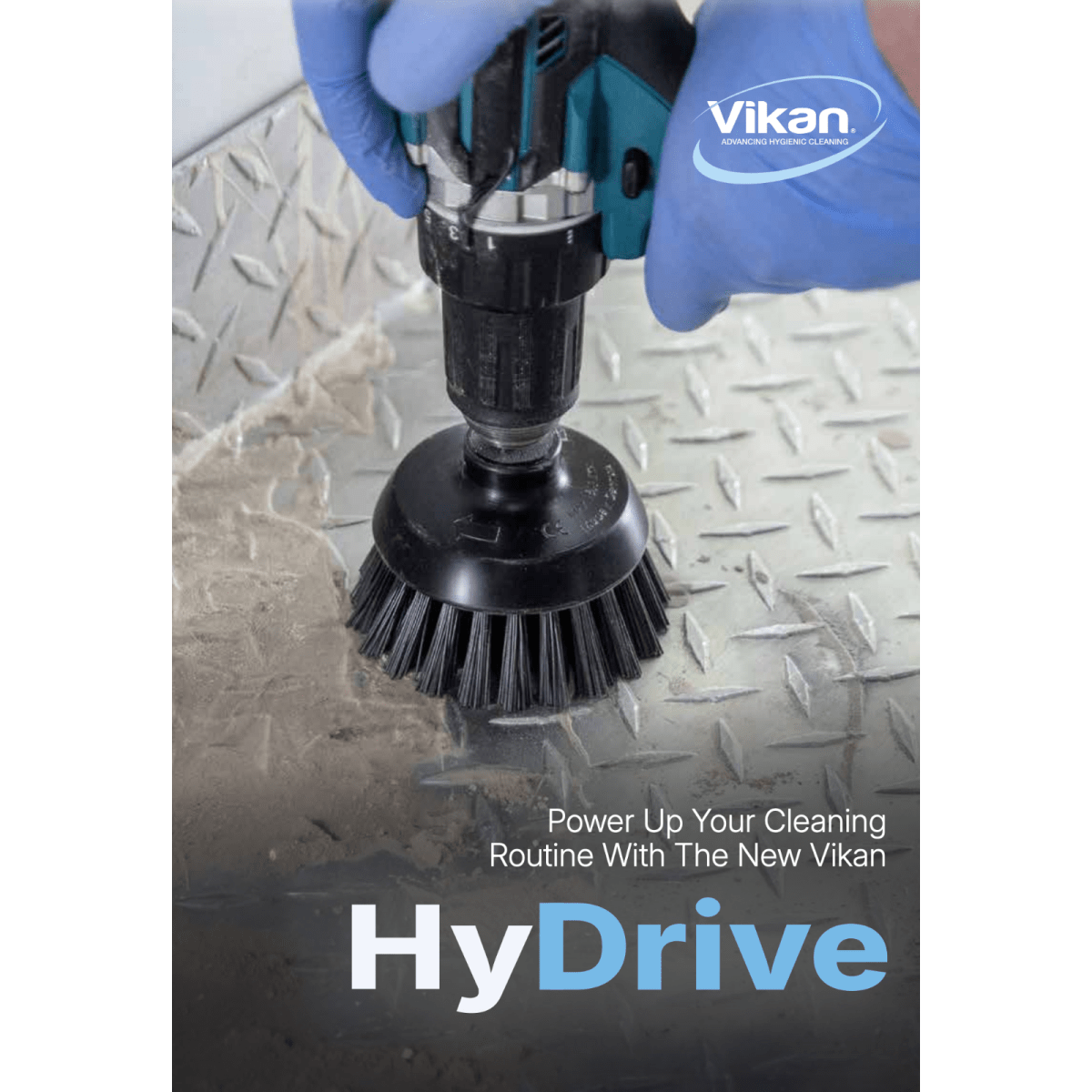 Vikan 8700 HyDrive Round Brush Ø90mm Very Hard Drill Cleaning Food Grade - Auto Rae-Chem