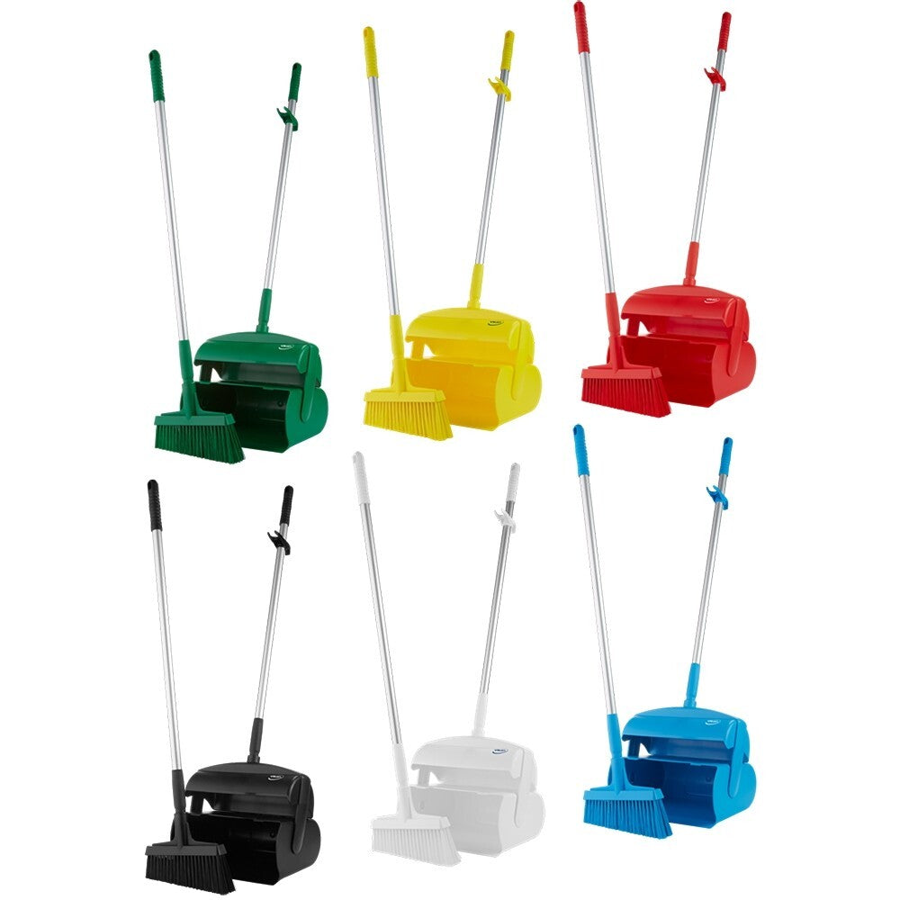 Vikan 5665n Dustpan Set Closable with Broom 350mm Medium Cleaning Tool
