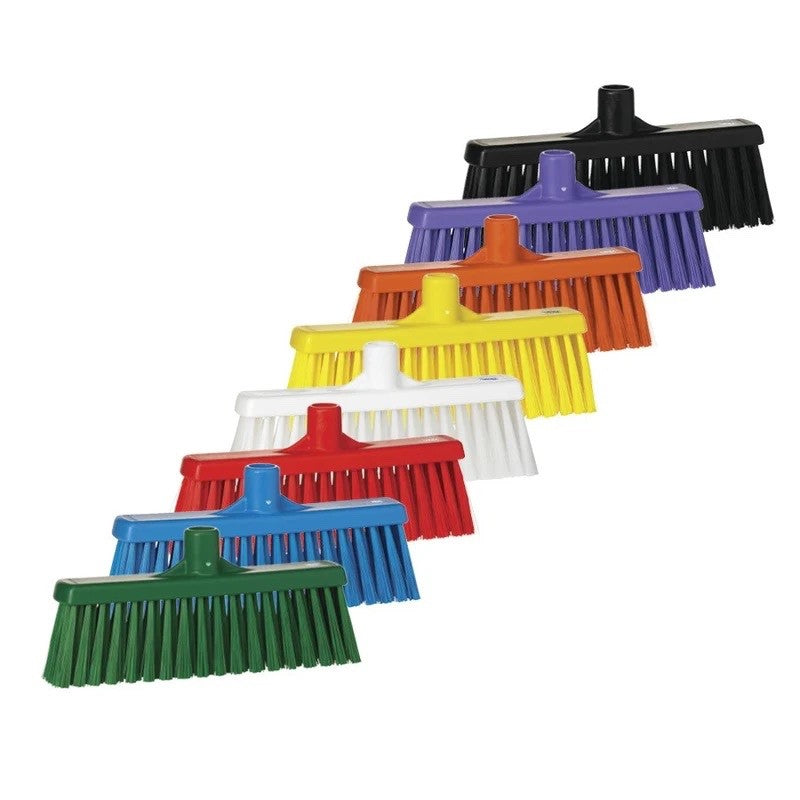 Vikan 3166 Broom 310mm Straight Neck Medium Bristle Sweeping Brush 9 Colours