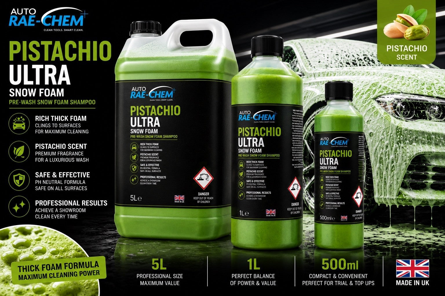 Snow Foam Shampoo Pistachio Car Wash Shine Auto Rae-Chem