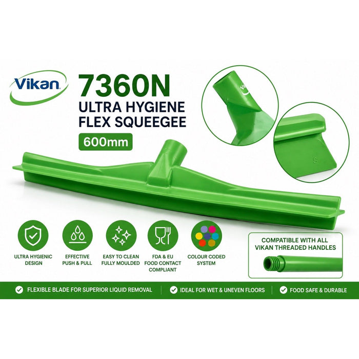 Vikan 7360n Ultra Hygiene Flex Squeegee 600mm Food Grade Cleaner