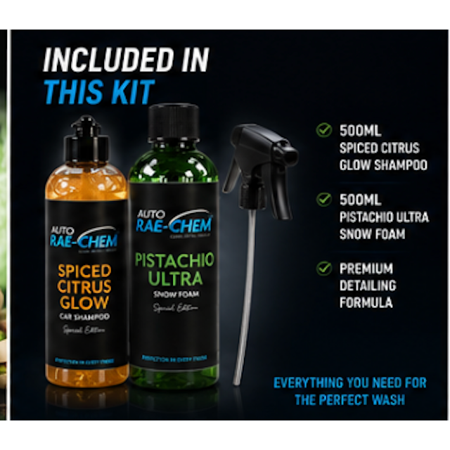 Car Cleaning Kit 500ml Citrus Shampoo Pistachio Snow Foam Auto Rae-Chem