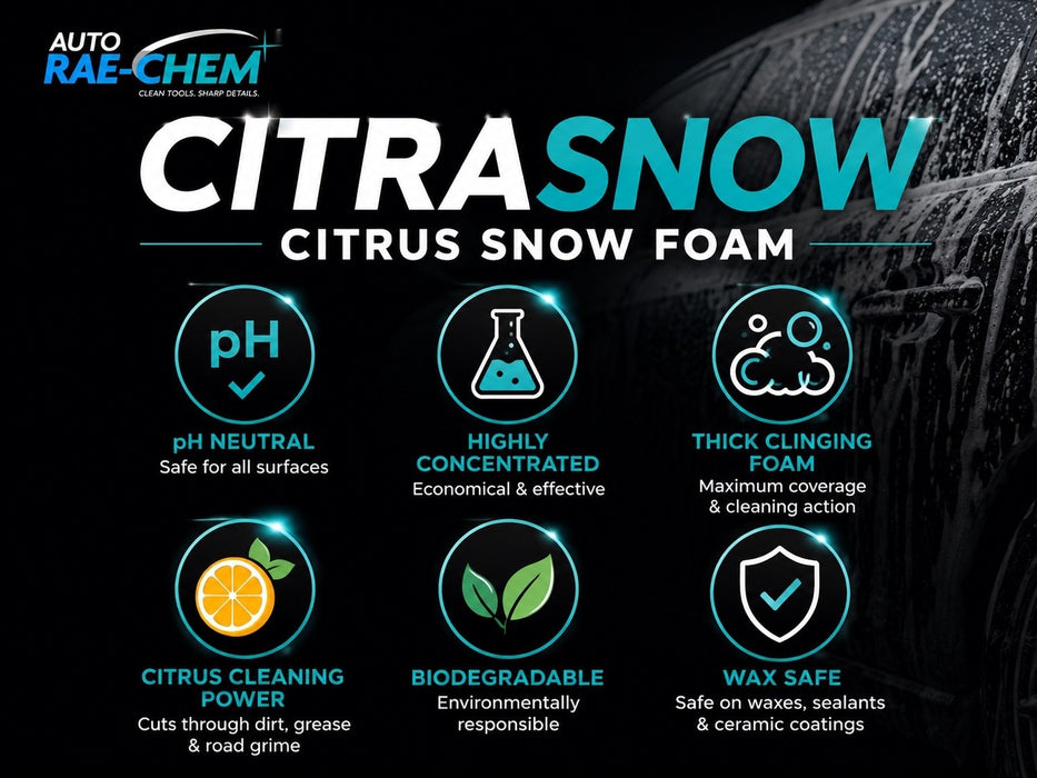 Auto Rae-Chem Citrus Snow Foam 5L Touchless Pre Wash pH Neutral + Free Mitt